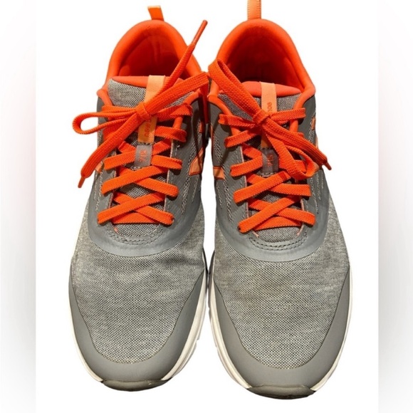 New Balance gray and orange womens tennis shoes size 10 - Picture 1 of 6